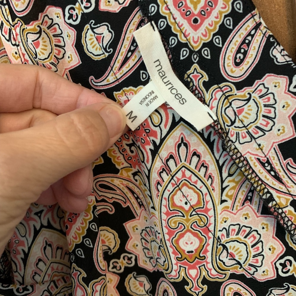 Paisley pink and blank tank style blouse